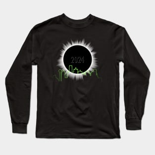 Eclipse 2024 - Dallas Skyline Long Sleeve T-Shirt